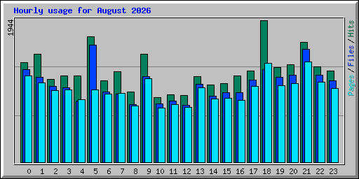 Hourly usage for August 2026